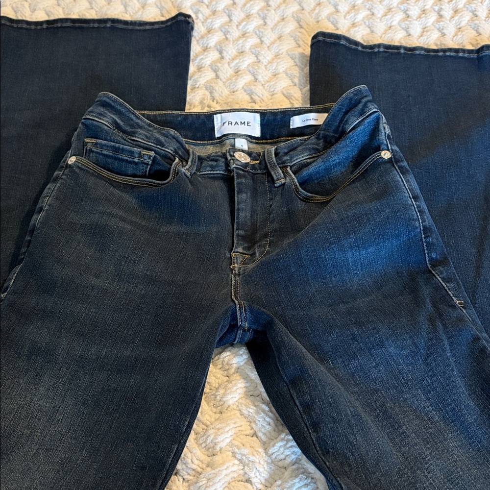 Frame Dark Wash Jeans Flare Leg